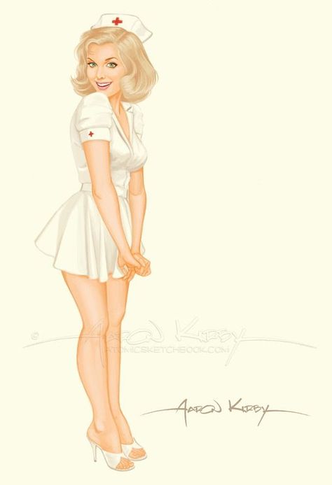 Pin Up Nurse, Happy Nurse, Arte Pin Up, Nurse Tattoo, Pin Up Drawings, Pin Up Vintage, Nursing Pins, Pin Up Girl Vintage, Vintage Nurse