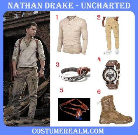 Uncharted Halloween Costume, Nathan Drake Outfit, Nathan Drake Cosplay, Halloween Costumes 2022 Men, Uncharted Outfit, Uncharted Costume, Nathan Drake Costume, Hallowen Costume Ideas For Men, Uncharted Cosplay