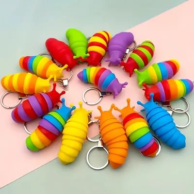 Caterpillar Sensory, Office Desk Toys, Happy Jar, Office Toys, Office Colors, Desk Toys, Colorful Gifts, Slug, Fidget Toys