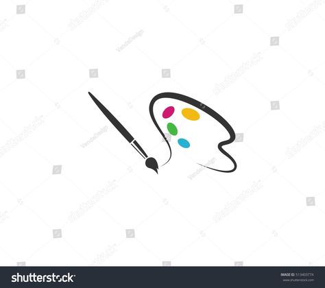 Art Brush Logo, Logo For Painting Artist, Paint Pallet Tattoo, Logo For Art Page, Paint Brush Tattoo, Art Logo Ideas, Painted Pallet Art, Paint Brush Logo, Artist Logo Design