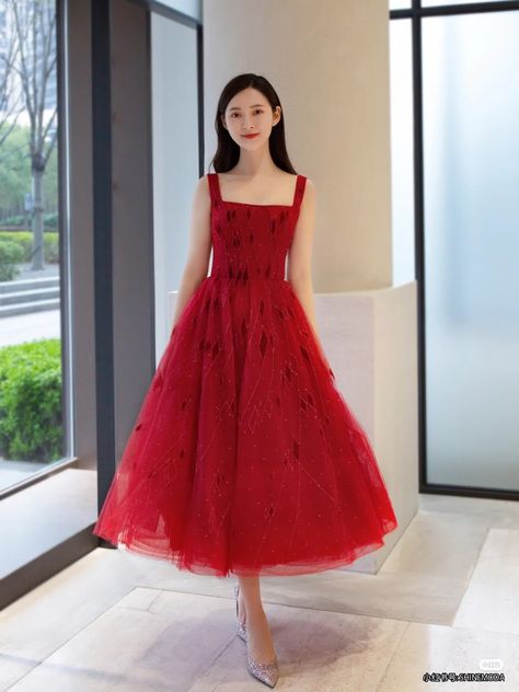 Teenage Formal Dresses, Party Wear Frocks For Women, Red Frock, Party Wear Frocks, Ethereal Dress, Fiesta Outfit, Fancy Gowns, Frock For Women, Tv Show Outfits