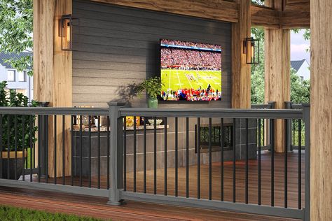 Envision Outdoor Living Products launches its V310 railing, a wood-look vinyl deck railing. V310 railings… Vinyl Deck Railing, Vinyl Deck, Remodeling Trends, Lead Paint, Deck Railing, Screen Porch, Silver Birch, Flooring Materials, Deck Railings