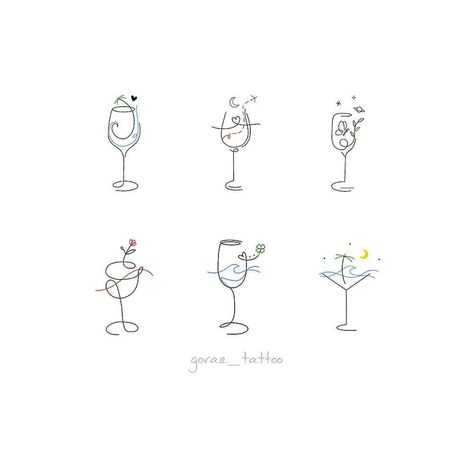 Matching Tattoos For Best Friends Alcohol, Best Friend Drink Tattoos, Simple Wine Tattoo, Wine Related Tattoos, Tiny Drink Tattoo, Matching Tattoos Wine, 30th Tattoo Ideas, Drinking Buddy Tattoos, Mimosa Tattoo Drink