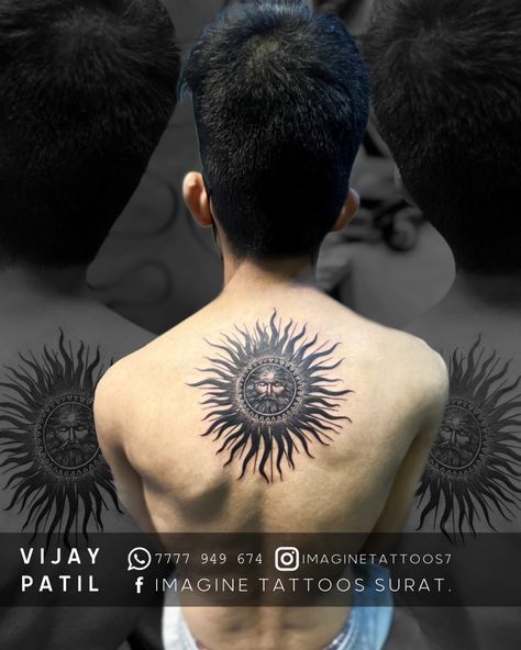 Sun tattoo 3d on mens neck and back Sun Tattoo For Men, Sun Tattoo Chest, Sun Tattoo Men, Sun Tattoo Designs, Sun Tattoos, Chest Tattoo Men, Warrior Tattoo, Sun Tattoo, Eye Tattoo