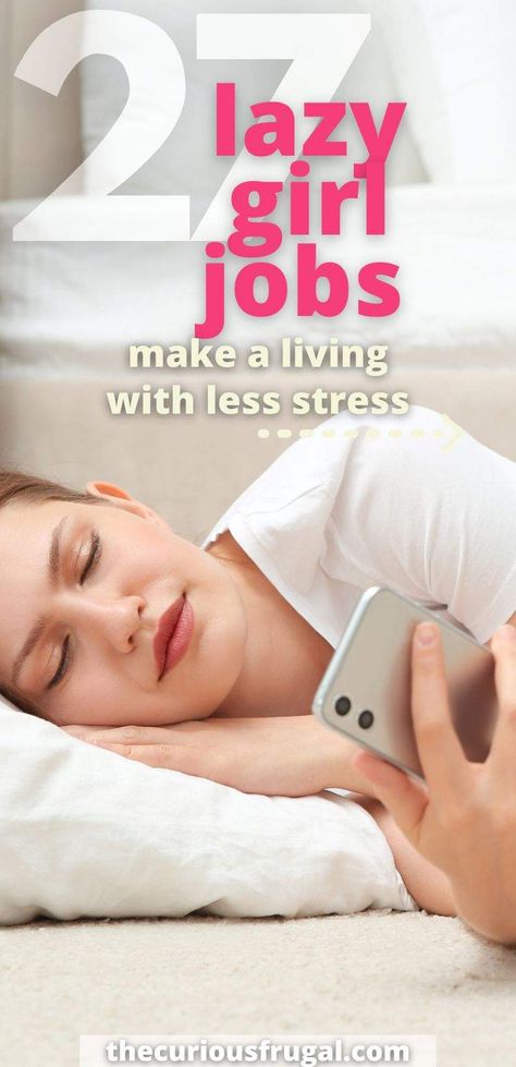 27 Dreamy Lazy Girl Jobs for a Stress-Free Career. Want to make a living with less stress? Join the lazy girl movement that’s trending against burnout culture. Read on to discover 27 lazy girl jobs so you can work smarter, not harder. Explore this lazy girl’s guide to job satisfaction: effort optional. Jobs for lazy people, easy jobs, easy ways to make money, make money online, make money from home, online jobs, work from home Cozy Jobs, Lazy Jobs, Remote Jobs Aesthetic, Study Tips For Lazy People, Best Jobs For Teens, Lazy Girl Jobs, How To Get A Job As A Teenager, Teenager Jobs, Typing Jobs From Home