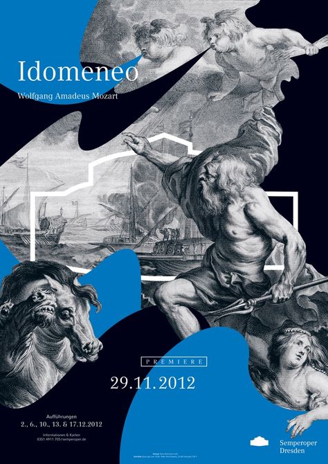 Fons Hickmann, Idomeneo Historical Design Graphic, Historical Poster Design, Historical Graphic Design, Collage Cover Design, Cool Graphic Design Posters, Collage Design Poster, Poster Collage Design, Historical Collage, Poster Series Design