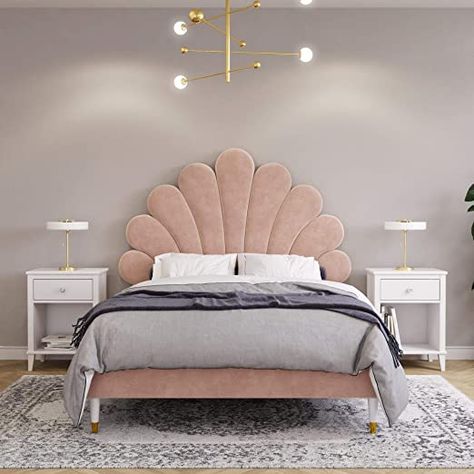 Full Size Upholstered Bed, Pink Bed, Fabric Bed Frame, Twin Size Bed Frame, Frame Pink, Bed Design Modern, Queen Bed Frame, Twin Size Bedding, Bedroom Furniture Design