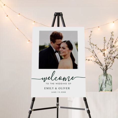 Elegant Green Calligraphy Photo Wedding Welcome Fo Foam Board - tap, personalize, buy right now! #FoamBoard #calligraphy, #photo, #stylish, #wedding #welcome, Wedding Preparation Photos, Foam Boards, Black Brush, Wedding Bouquets Bride, Brush Script, Wedding Preparation, Wedding Welcome Signs, Photo Wedding, Wedding Welcome