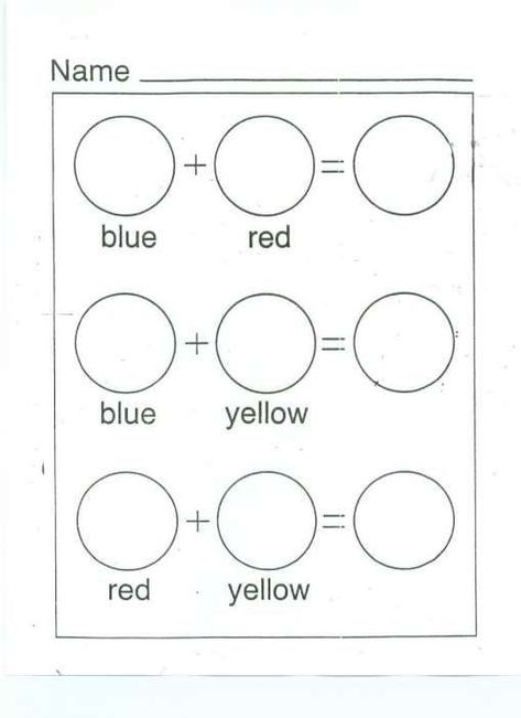 Color Mixing Worksheet, Elementary Projects, Color Wheel Worksheet, Coloring Worksheets For Kindergarten, Color Worksheets For Preschool, Pre K Worksheets, Teaching Addition, Color Lessons, Color Wheels