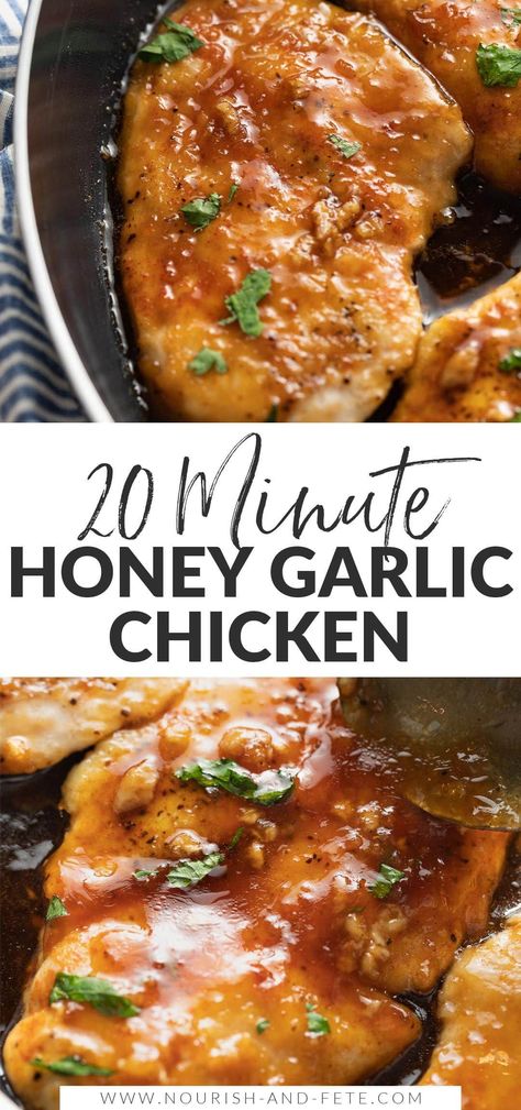 Honey Glazed Chicken Breast, Garlic Chicken Skillet, Sliced Chicken Breast Recipes, Honey Garlic Glaze, Honey Chicken Breast, Glazed Chicken Breast, Honey Baked Chicken, Chicken Boneless Breast Recipes, Honey Glazed Chicken