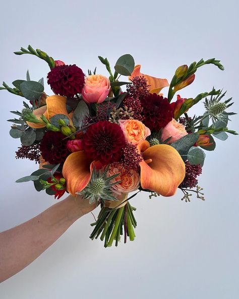 Sarah | Wedding Florist | Picture perfect 😍 The most beautiful autumn bouquet for Laura’s wedding at @inglewoodhouseandspa 🍂🍁 #fallwedding #autumnwedding #fall #f… | Instagram Orange Bridal Flowers, Autumn Wedding Flowers, Autumn Bouquet, Fall Wedding Flowers, Floral Arrangements Wedding, Beautiful Autumn, Autumn Wedding, Bridal Flowers, Wedding Florist