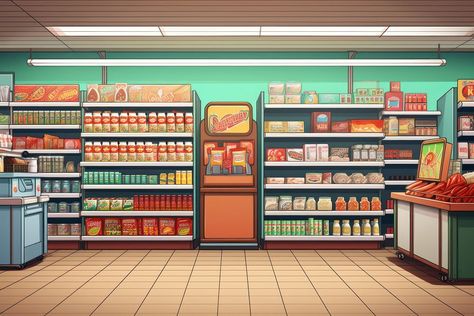 Supermarket architecture consumerism arrangement. AI generated Image by rawpixel. | premium image by rawpixel.com / Aum Grocery Store Illustration, Supermarket Cartoon, Supermarket Architecture, Supermarket Illustration, Market Cartoon, Supermarket Background, 3d Backdrop, Free Facebook Cover Photos, Batman Book