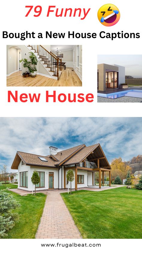 Want to flaunt your new house with funny captions? Get the funniest new house captions. #NewHouse #RealEstate #NewHome New House Captions Instagram, New Home Captions Instagram, Funniest Captions, New House Pictures, Money Captions, House Pictures, Captions For Instagram, Funny New, Funny Captions