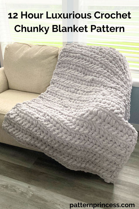 12 Hour Luxurious Crochet Chunky Blanket Pattern Chunky Yarn Blanket Pattern Free, Big Twist Cuddle Yarn Crochet Patterns, King Size Crochet Blanket Pattern Free, Jumbo Yarn Blanket, Bulky Yarn Crochet Patterns Blanket, Chunky Crochet Blanket Pattern Free, Super Bulky Crochet Blanket, Bernat Chunky Yarn, Crochet Chunky Blanket