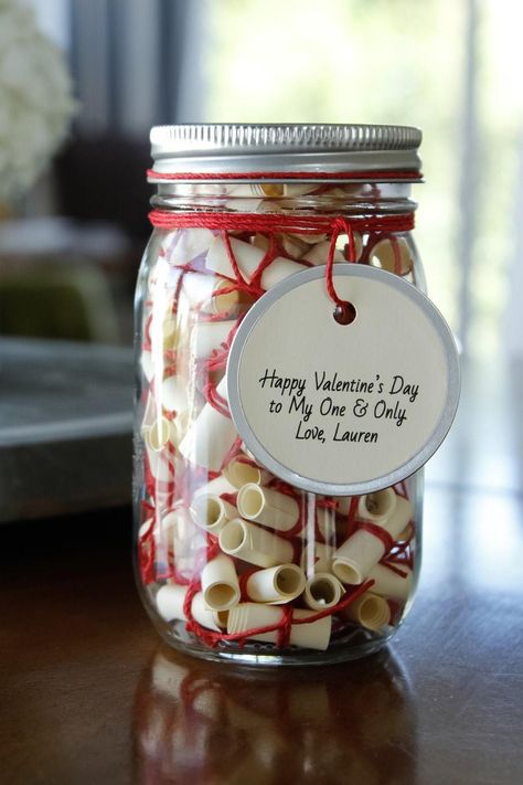 Jar With Notes, Notes In A Jar, Valentines Notes, Message Jar, Wish Jar, Valentine Notes, Happy Jar, Jar Of Hearts, Love Jar