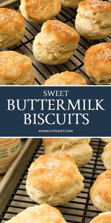 These Sweet Buttermilk Biscuits are soft and tender, flaky, light and buttery with the perfect hint of sweetness on top! This is sure to become your new go-to biscuit recipe! Best Buttermilk Biscuits, Buttermilk Biscuits Easy, Homemade Biscuits Recipe, Homemade Buttermilk Biscuits, Buttermilk Biscuits Recipe, Buttermilk Recipes, Biscuit Bread, Biscuit Rolls, Buttery Biscuits