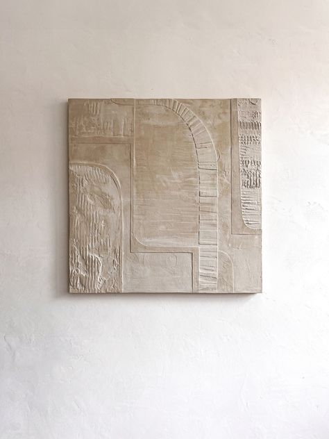 Textured mineral plaster on brich wood, designed by Elsa Jeandedieu, created with her special texturing techniques. Its simple yet elegant nature allows for versatile customization of colors, perfect for merging organically with aesthetics of any interior environment. Size is 80 x 80 cm. #plaster #artwork #textureart #texture #art #interiordesign #interiordecor #abstractart #frenchartist #luxuryart #roomdecor #decoration Textured Plaster, Plaster Texture, Ceiling Texture, Street Mural, Wabi Sabi Wall Art, Art Prints Online, Plaster Art, 3d Texture, Luxury Art