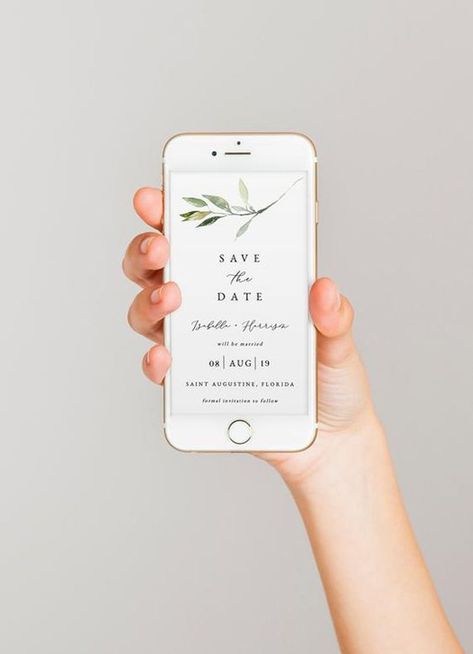 Sabe The Date, Save The Date Mariage, Text Message Invitations, Electronic Save The Date, Template Text, Wedding Greenery, Modern Minimalist Design, Bridesmaid Proposal Cards, Beach Wedding Favors