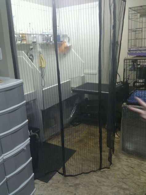 hair screen, have one that goes across tub and one across drying area? Dog Grooming Salon Decor, Dog Boarding Ideas, Pet Grooming Business, Dog Grooming Tubs, Mobile Pet Grooming, Pet Grooming Salon, Dog Grooming Shop, Dog Spa, Dog Grooming Salons