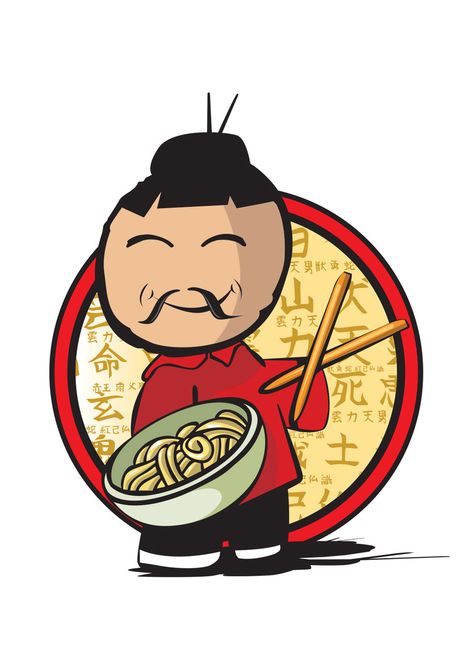 Chinese Chef Illustration, Cartoon Chinese Food, Chinese Food Illustration Art, Momos Logo, Chinese Cartoon Characters, Desi Logo, Chinese Food Logo, Restaurant Mascot, Momo Logo