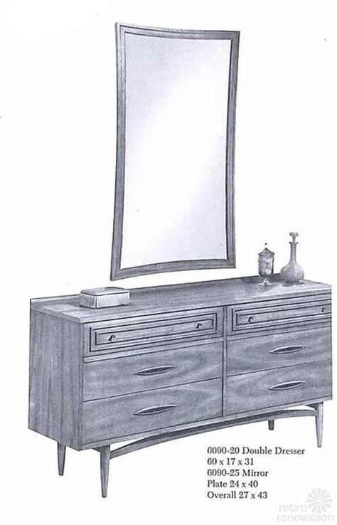 Broyhill_Sculptra-double dresser Vintage Modern Living Room, 60s Interior, Broyhill Brasilia, Retro Renovation, Furniture Catalog, Double Dresser, Mid Century Modern House, Amazing Photos, Mid Century Furniture