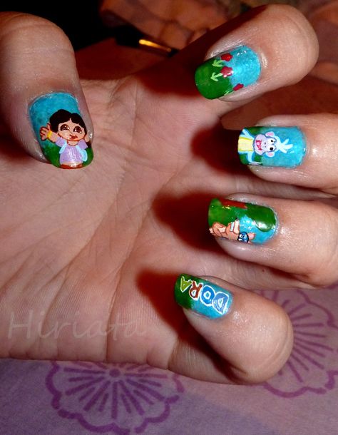 Dora the explorer Dora The Explorer Nails, Dora Nails, Cartoons Rangoli Design, Cartoons Rangoli, Inspired Nails, Dora The Explorer, Rangoli Design, Rangoli Designs, I Hope