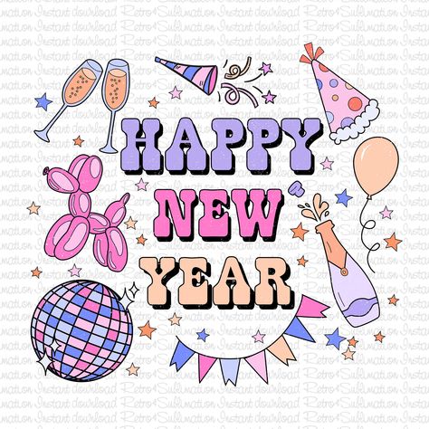 Pink New Years Wallpaper 2024, New Years Clipart, New Year Graphics, Preppy New Years Wallpaper, New Year Png, New Years Drawings, New Years Png, Pink New Year Wallpaper, New Years Graphic Design