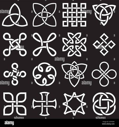 Collection of Celtic Knot Designs in Vector Format Stock Vector Image & Art - Alamy Celtic Knot Drawing, Celtic Ornaments, Celtic Knot Designs, Viking Designs, Celtic Patterns, Geometric Textures, Celtic Knotwork, Celtic Tattoos, Celtic Knots