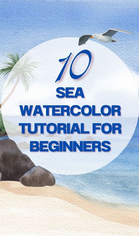 How to paint sea in watercolor for beginner artist |sea waves | seascape | seafood | ocean | #watercolor #sea #howtopaintsea Sea Life Watercolor Paintings, How To Draw Sea With Watercolor, Sea Drawing Watercolors, Watercolor Ocean Painting, Watercolor Art For Beginners Tutorial, Watercolor Ocean Easy, Watercolor Beach Tutorial, Watercolor Seascapes, Underwater Watercolor Painting