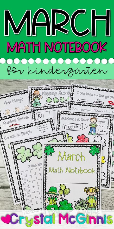 March Math Activities for Kindergarten | Mrs. McGinnis' Little Zizzers Math For Kindergarten, Math Journals Kindergarten, Math Activities For Kindergarten, March Writing, March Math, March Activities, Math Notebook, Math Journal, Common Core Kindergarten