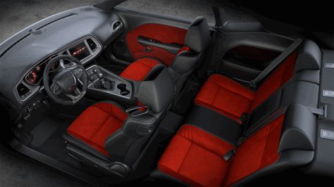 Dodge - Challenger SRT Hellcat Black/Ruby Interior Dodge Charger Custom Interior, Dodge Challenger Srt Hellcat Interior, Dodge Challenger Interior Ideas, Hellcat Interior, Charger Interior, Dodge Challenger Interior, Dodge Charger Interior, Dodge Charger Hellcat, Dodge Challenger Hellcat