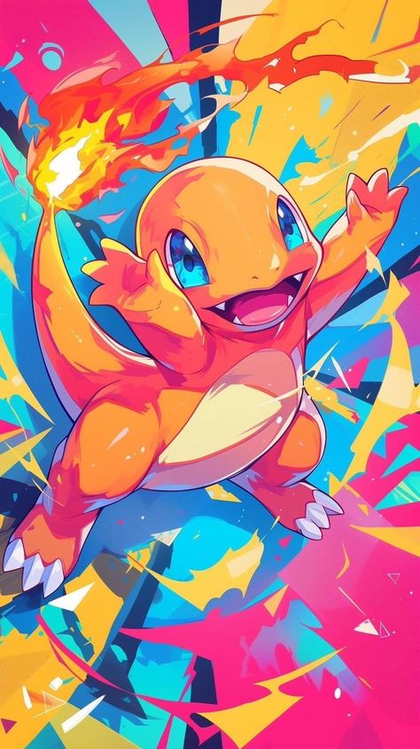 Pokemon Wallpaper Charmander, Pokemon Wallpaper Charizard, Pokemon Graphic Design, Pokemon Illustration Art, Charmander Wallpaper, Shiny Charmander, Charizard Art, Charmander Art, Pokemon Painting