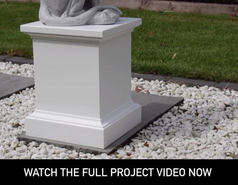 New video of me making a Modern Pedestal/Plinth for a statue in our house. It’s a simple build that has a really clean look. Follow the link to see how it's made!  #modern #deisgn #statue #woodworking #diy #howto Diy Outdoor Pedestal Stand, Diy Wooden Pedestal Stand, Statue Pedestal, Diy Planters Pots, Plant Pedestal, Diy Pedestal, Modern Statue, Statue Base, Side Yard Landscaping