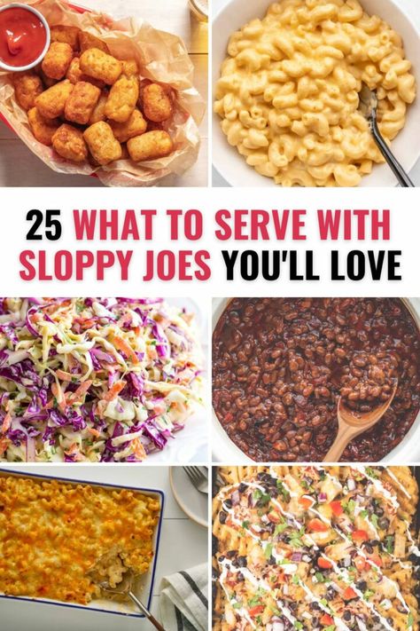 Sloppy Joes Side Dishes, Sides To Go With Sloppy Joes, What Goes With Sloppy Joes Sides, Sloppy Joe Side Dishes Ideas, Sides With Sloppy Joes, Sides For Sloppy Joes Meals, Sloppy Joes Sides, What To Serve With Sloppy Joes, Sloppy Joe Side Dishes