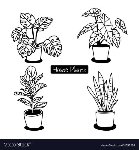 Houseplant in pot hand draw sketch Royalty Free Vector Image Potted Plant Tattoo Simple, Plant Tattoo Drawing, Houseplants Drawing, Potted Plant Tattoo, Houseplant Drawing, Houseplant Tattoo, Plant Tattoo Ideas, Palm Tree Sketch, Plant Tattoos