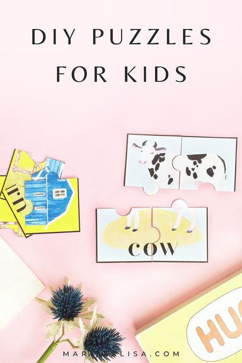 Puzzles: This tutorial will show you how to make these cute flashcard jigsaw puzzles for kids! Word Flashcards, Puzzle Pictures, Kids Puzzles, Scissors Design, Heart Kids, Sight Word Flashcards, Diy Puzzles, Diy Kosmetik, Jigsaw Puzzles For Kids