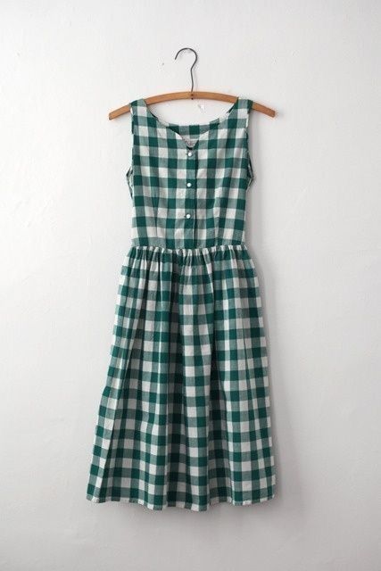 Moda Vintage, Gingham Dress, Mode Vintage, Mode Inspiration, Green And White, Pretty Dresses, Pretty Outfits, Dress To Impress, Gingham