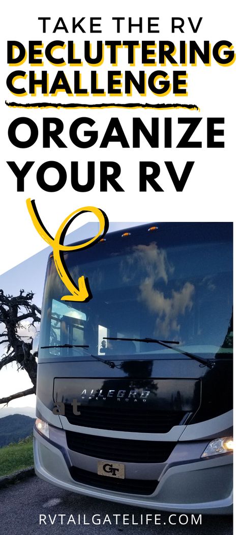 Is your RV packed to the gills? Need to make some more room inside your motorhome or camper? Then take the 100 RV Decluttering Challenge. Remove 100 items to help organize your RV. De-cluttering is the first step to having a pretty, organized trailer that is Instagram ready! And you'll be a lot less frustrated on travel day when everything has a spot! Class A Motorhome Organization, Rv Interiors, Decluttering Challenge, Rv Inspiration, Rv Mods, Gmc Motorhome, Rv Organization, Travel Hack, Rv Tips