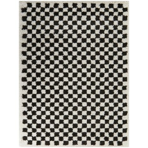 AllModern Aiylah Walker Checkered Sage/Cream Plush Shag Area Rug & Reviews | Wayfair Black And Cream Rug Nursery, Checkered Playroom, Christian Bedroom, Place Rug, Himalayan Mountains, Checkered Rug, Kids Area, Cream Rug, Shag Area Rug