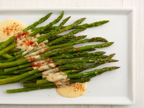 Asparagus with Hollandaise recipe  via Food Network Asparagus With Hollandaise, Vegetable Side Dish Recipes, Hollandaise Recipe, Vegetable Side Dish, Vegetable Side Dishes Recipes, Side Dishes Recipes, Hollandaise Sauce, Vegetable Side, Delicious Vegetables