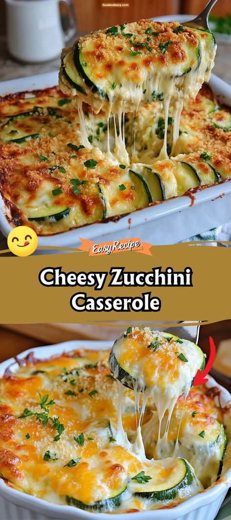 Cheesy Zucchini Casserole Zuchinis Recipe Cheesy, Scalloped Zucchini Casserole, Recipes With Squash And Zucchini, Zucchini Recipes Dinner, Zucchini Squash Casserole, Cheesy Zucchini Casserole, Veggie Casserole Recipes, Baking Dish Recipes, Cheesy Zucchini Bake