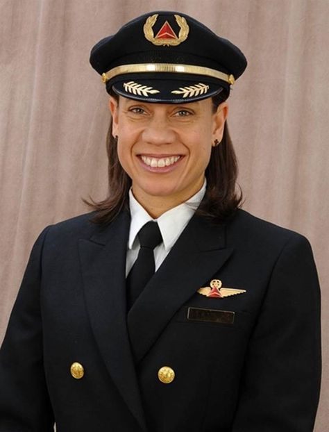 Image: Stephanie Johnson Female Captain, Tuskegee Airman, Female Pilots, Aviation Careers, Stem Subjects, Stephanie Johnson, Becoming A Pilot, Black Like Me, Delta Air Lines