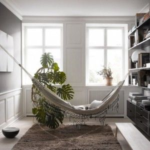 Studioilse sets up camp in Danish  design gallery The Apartment Room Hammock, Indoor Hammock, Minimal Interior Design, Work Room, Design Del Prodotto, Minimalism Interior, Decoration Inspiration, Style At Home, A Living Room