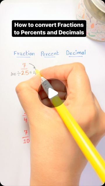 Fraction Into Percentage, Fraction To Percentage, Fractions To Percentages, Teaching Percents, Converting Decimals To Fractions, Fraction To Decimal, Converting Fractions To Decimals, Decimal Fractions, Year 5 Maths