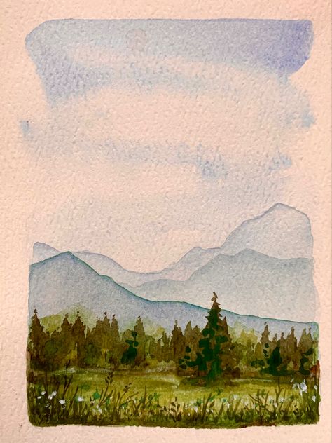 Tiny landscape serries Tiny Landscape, Watercolour Landscape, Watercolor Whale, Art Watercolor, Watercolor Landscape, Watercolor Painting, Fun Crafts, Watercolor Art, Art Ideas