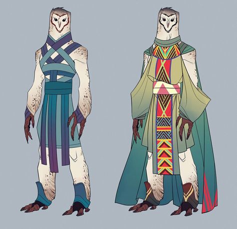 Owl people Character Design Cartoon, Bird People, Alien Design, Design Animation, Traditional Games, Concept Art Drawing, Design Clothes, Arte Fantasy, Creature Concept