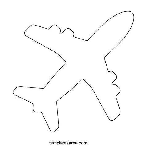 Free printable airplane silhouette template. Airplane pattern for cut out. Airplane Outline, Paper Airplane Template, Airplane Quilt, Coloring Crafts, Party Image, Free Applique Patterns, Airplane Silhouette, Hunting Birthday, Airplane Crafts