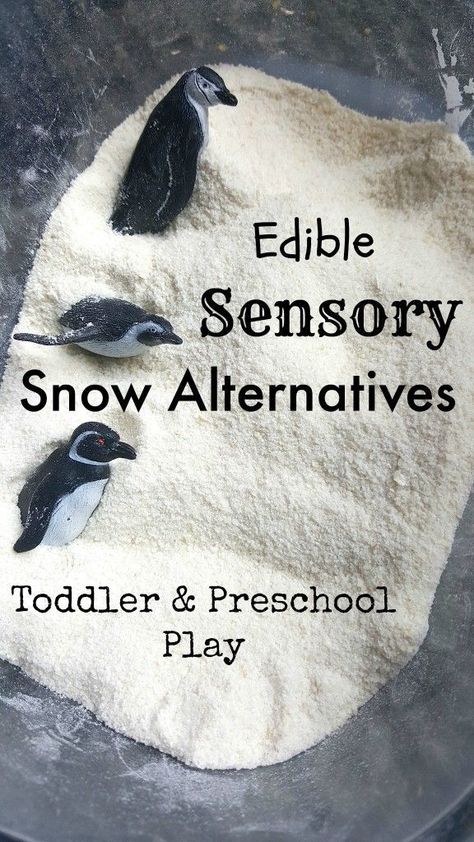 Edible non-toxic Snow Alternatives Sensory pretend play for toddler and preschool. GREAT ideas, gluten free options, and simple pour 1 ingredient ideas with no creating special DIY recipes. #sensory #sensoryrecipes #sensoryplay #toddlers #preschool #littlehands #playtime #diy #totschool #handson #kidsactivities Snow Playdough, Kinetic Sand Recipe, Edible Snow, Snow Sensory, Edible Sensory, Sensory Snow, Edible Sensory Play, Slime Recipe Kids, Indoor Snow