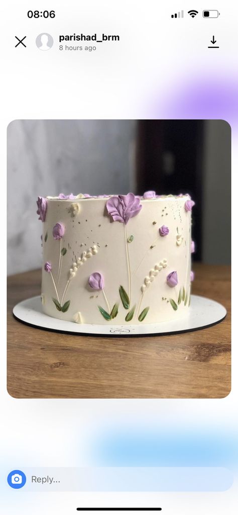 Glamorous Wedding Cakes, Sweet Birthday Cake, Flower Cake Design, Bts Cake, Unique Birthday Cakes, Simple Cake Designs, Creative Birthday Cakes, Painted Cakes, Pretty Birthday Cakes