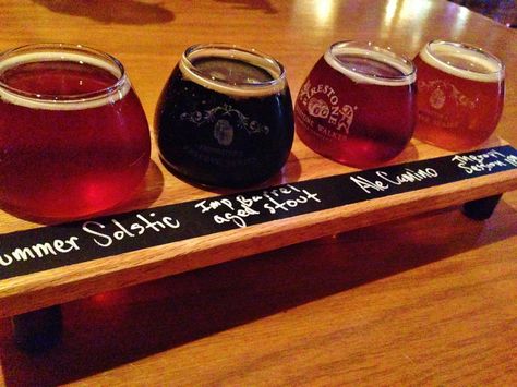 beer flight . . . Beer Flight Paddle, Tasting Board, Tasting Room Ideas, Flight Boards, Tavern Food, Beer Sampler, Horn Decor, Beer Taster, Brewery Decor